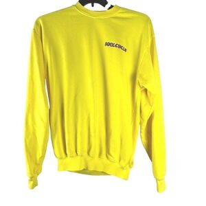 SoulCycle Graphic Sweatshirt Medium Yellow 100% Cotton Made in USA Y2K Skater 90